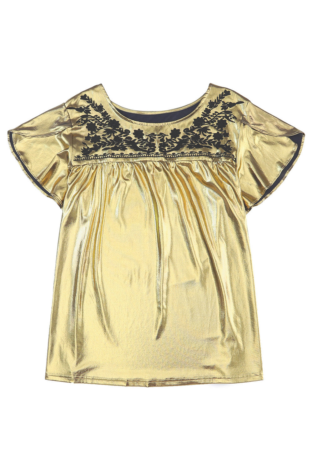 Women's Top Featuring Embroidered Plus Size Floral-Print