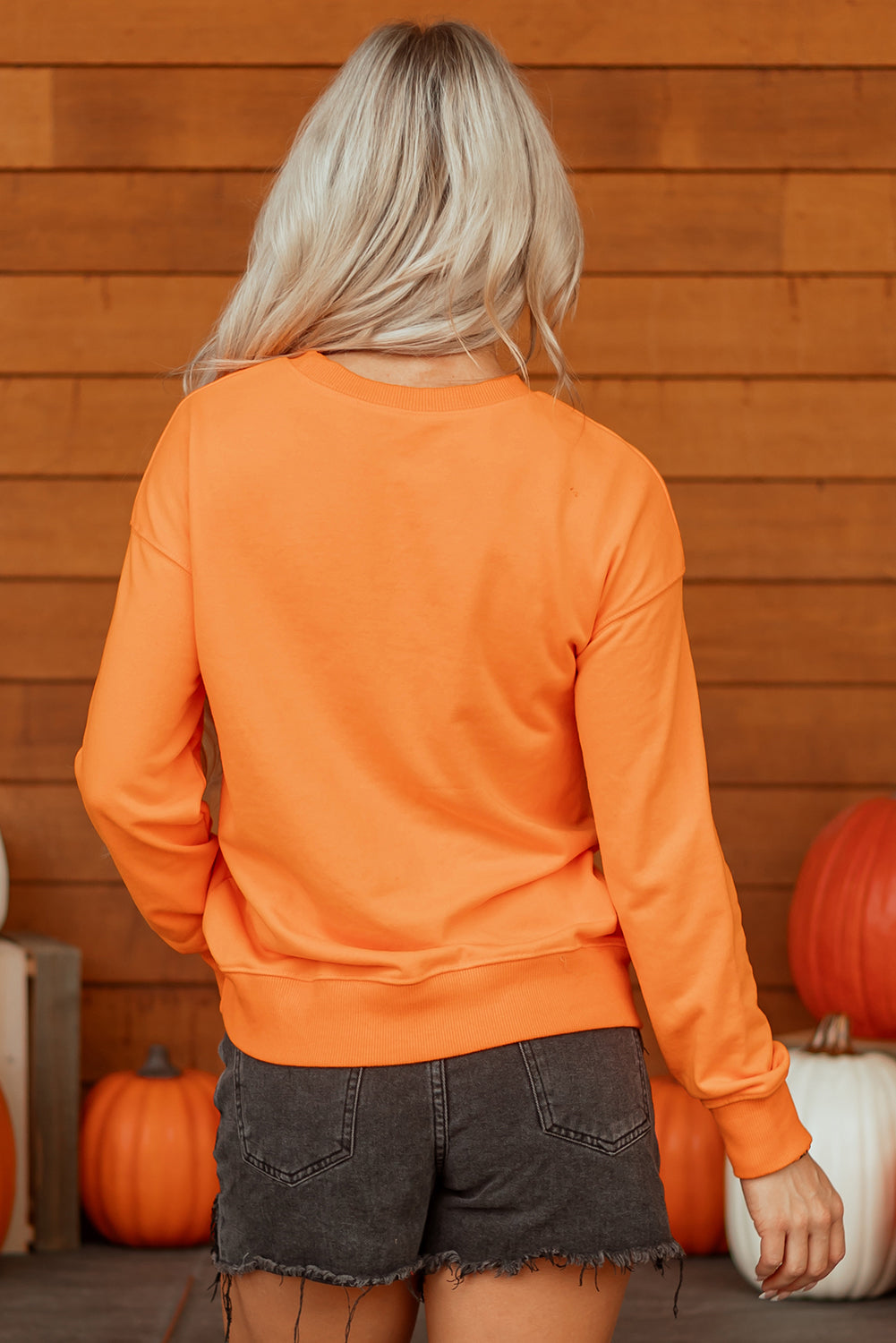 Spooky Graphic Halloween Crew-Neck Holiday Sweatshirt