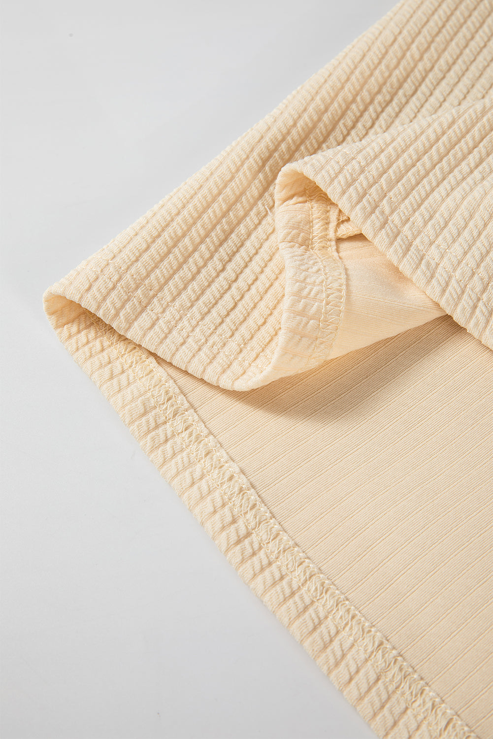 Solid Color Corded Drop Shoulder Long Sleeve Top
