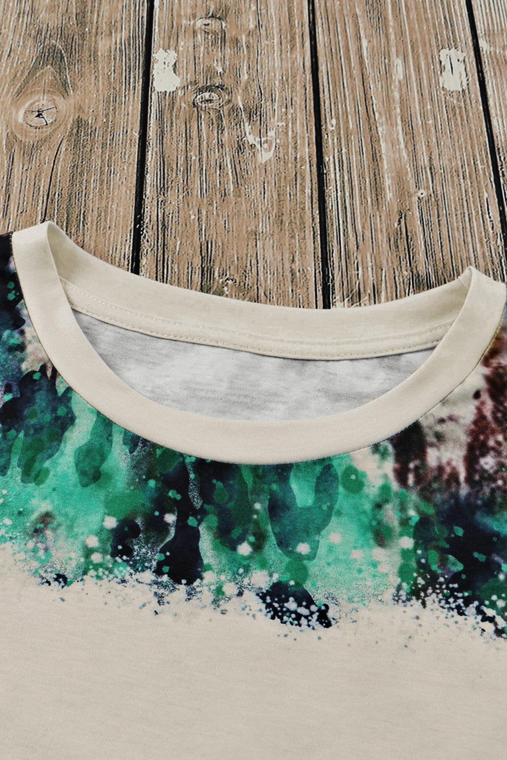 Women's T Shirt with Blank Graphic-Print Dyed Print