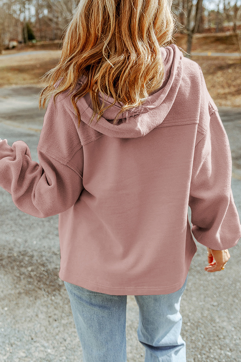 Jacket for Women Flap Pocket Drawcord Hood