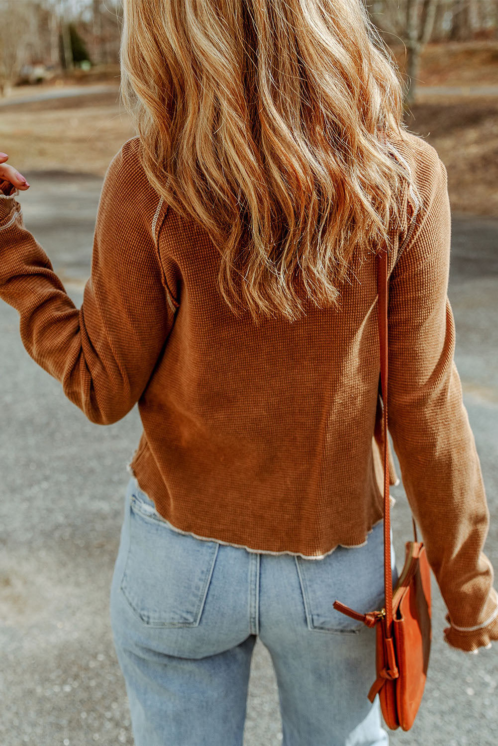 Women's Top Featuring Textured Long-Sleeve