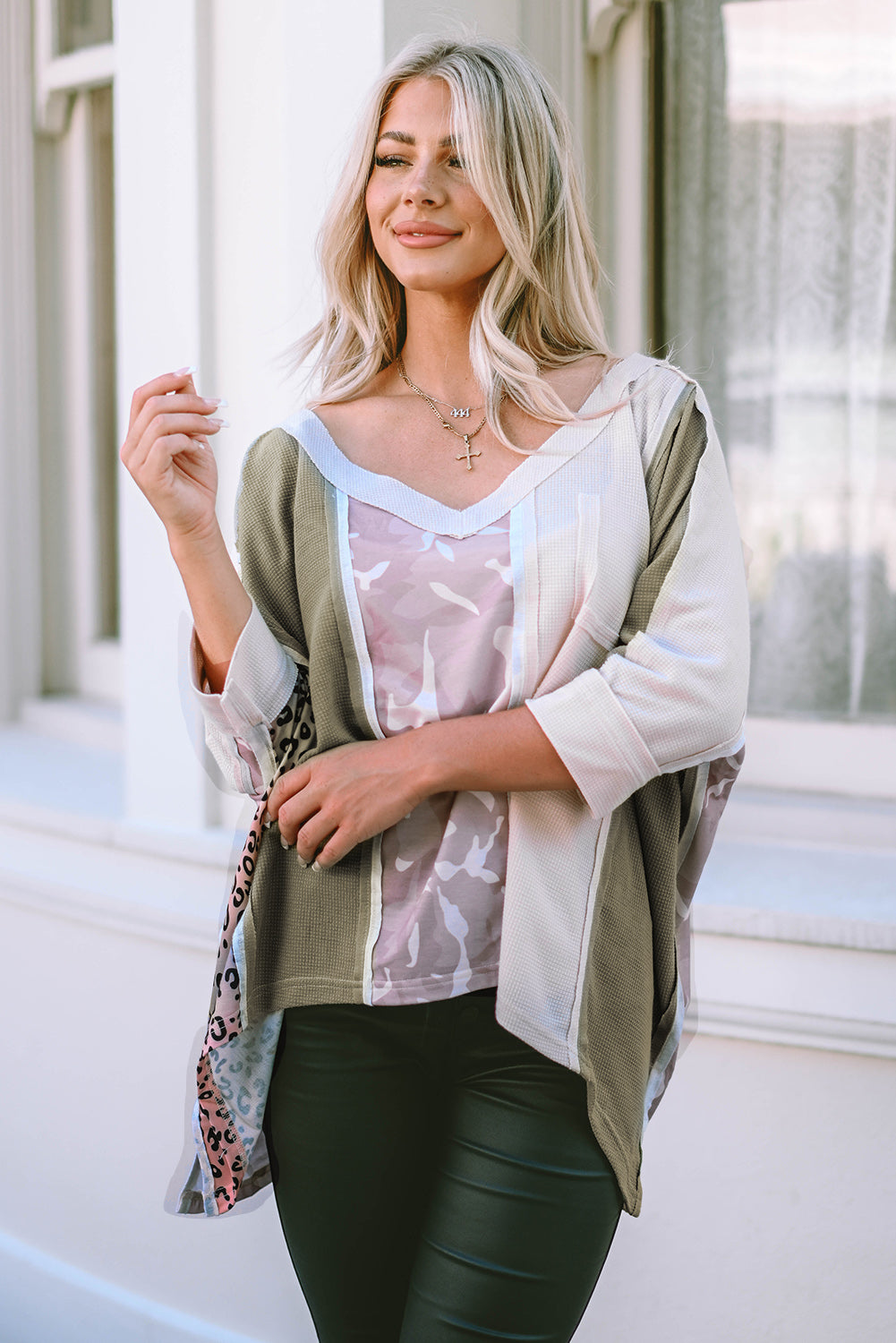 Women's Top Featuring Exposed Seam Oversized
