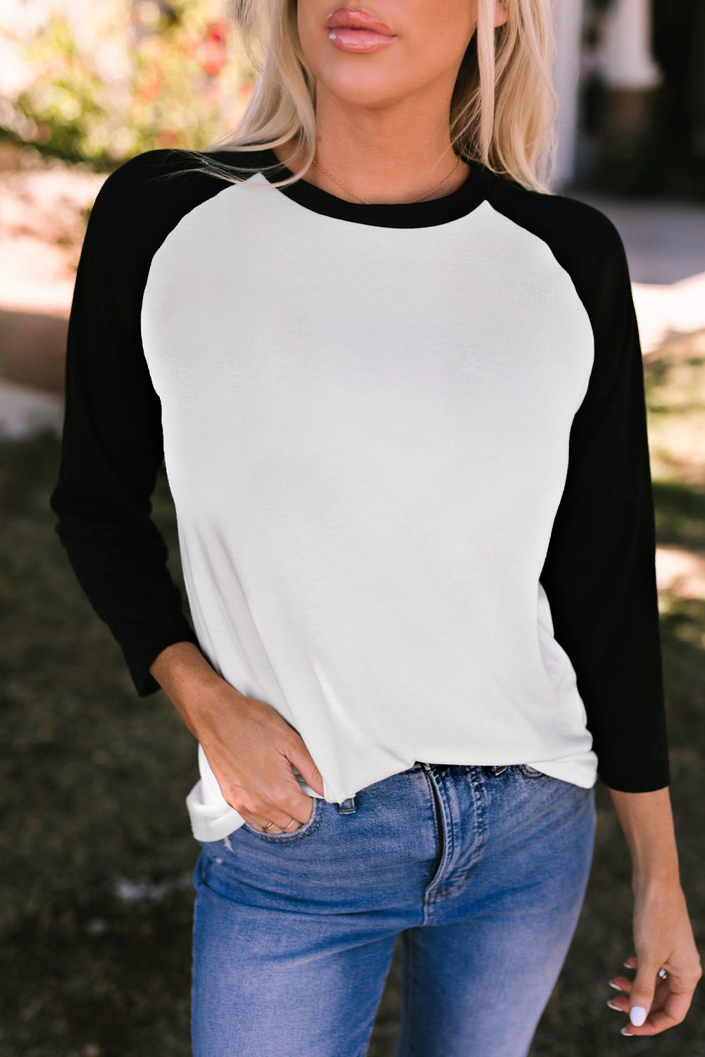 Women's Top with Raglan-Sleeve Pullover