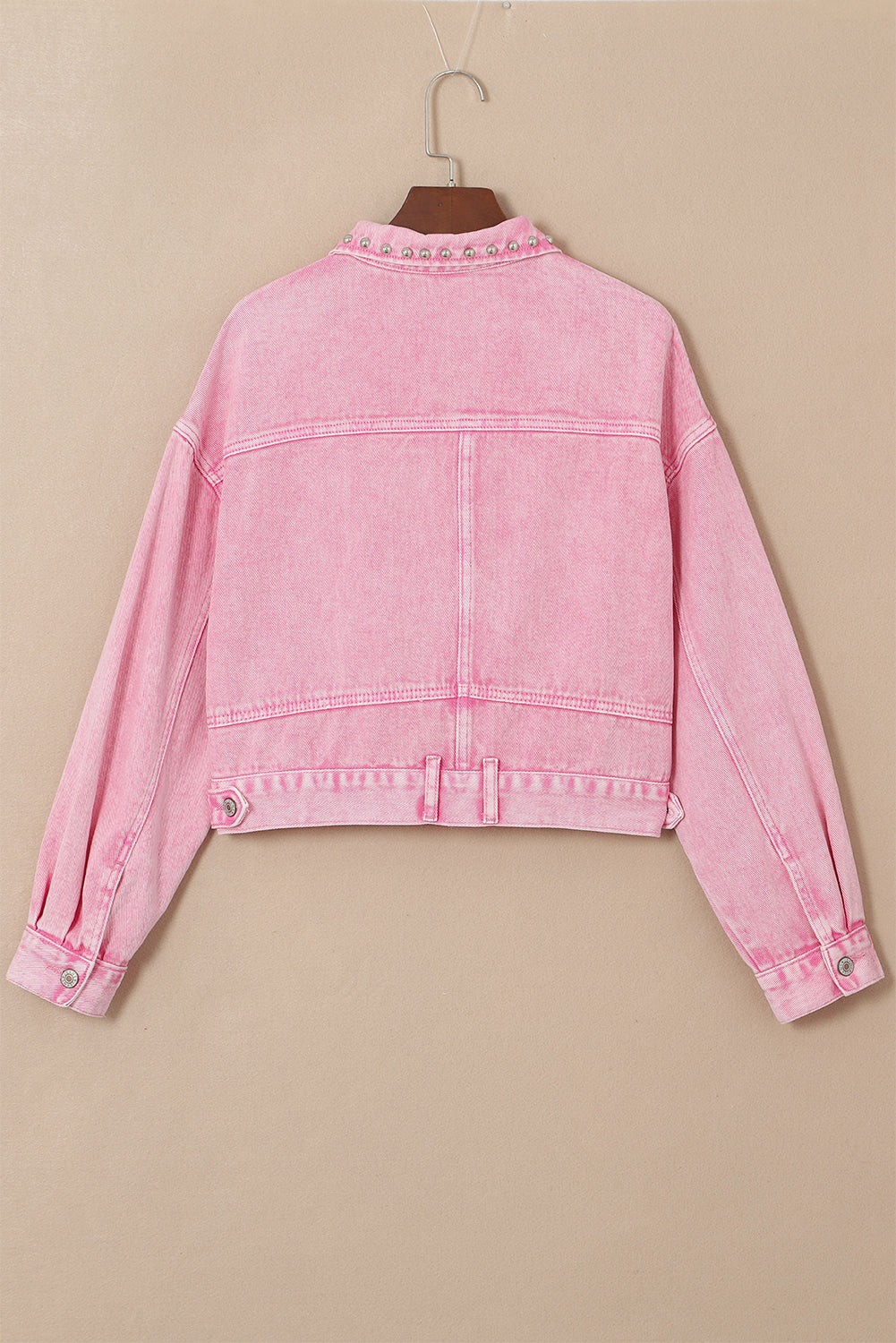 Women's Denim Jacket Featuring Rivet Studded