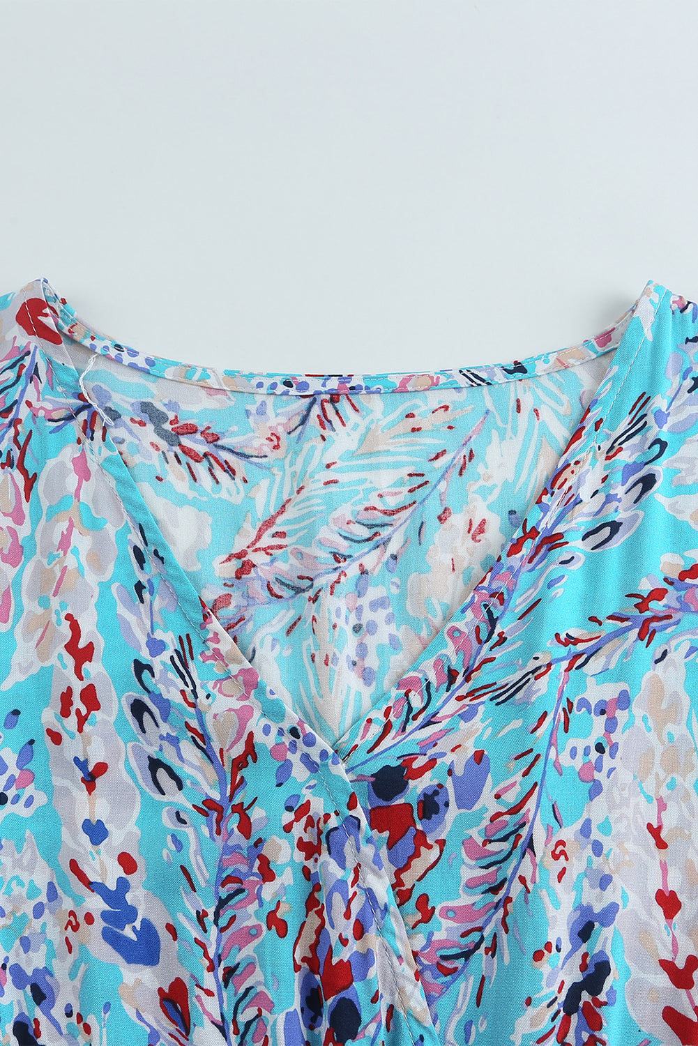 Women's Maxi Dress Featuring Wrap V Neck Floral-Print