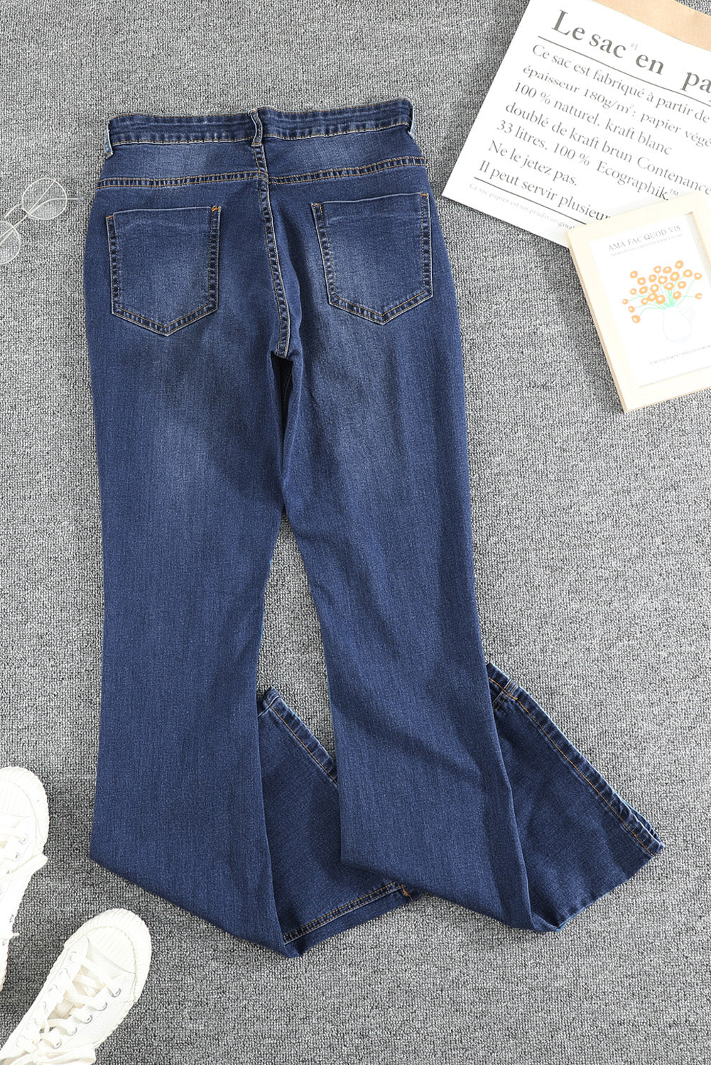 Women's Jeans Featuring Medium Wash Vintage Wide-Leg