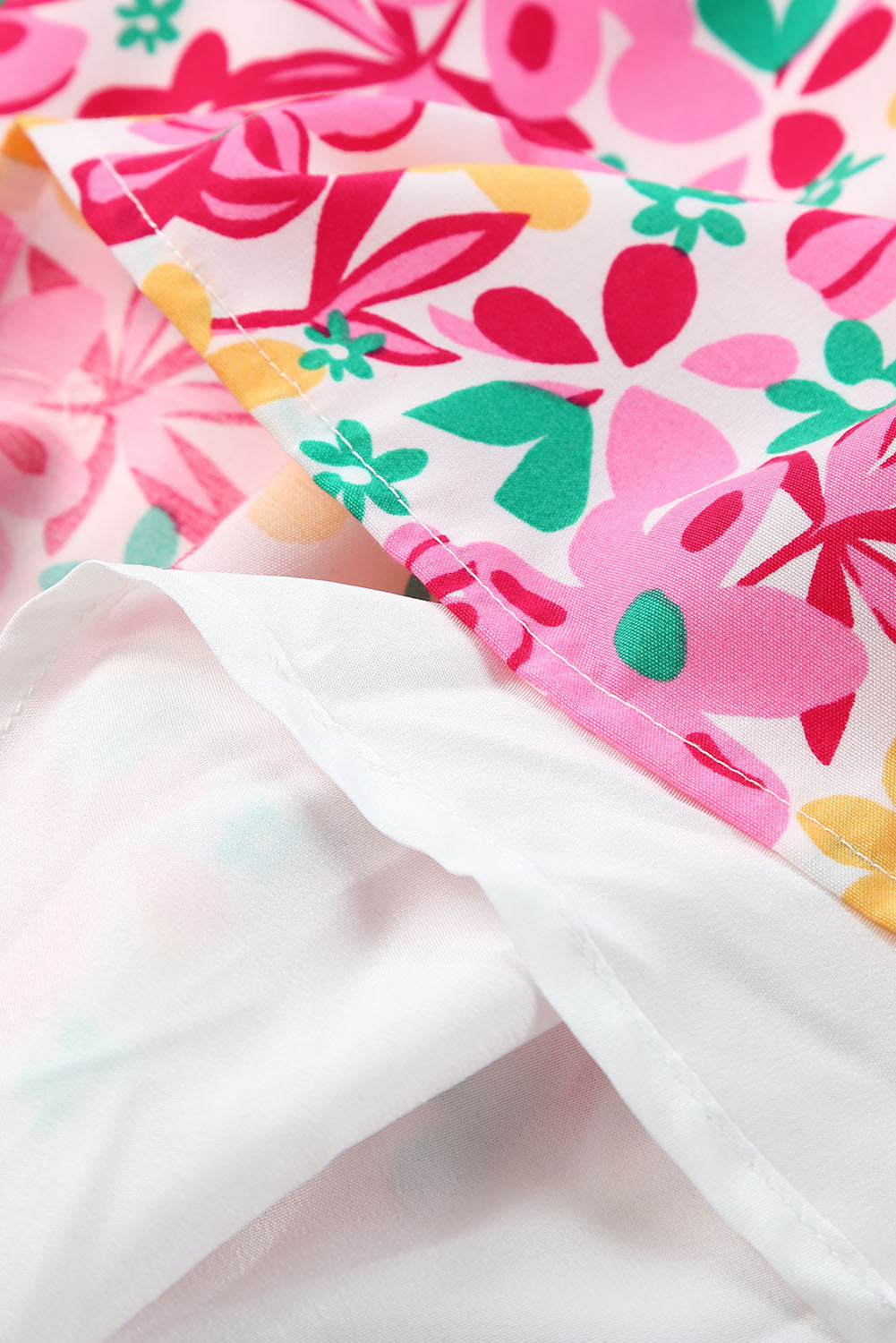 Women's Floral Dresses Featuring Shirred Bodice Ruffle-Trimmed