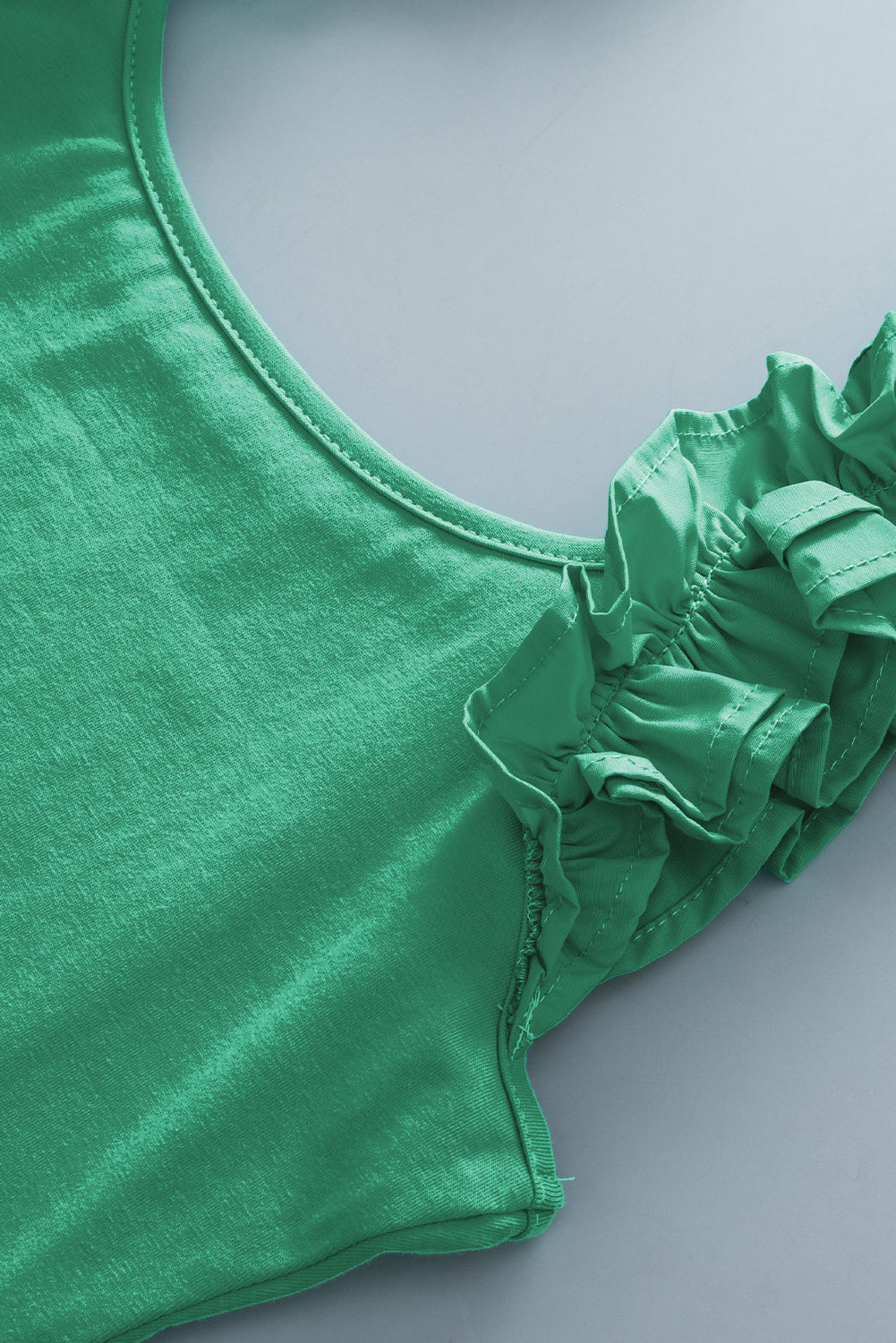 Women's Tank Top with Slim Ruffle-Trimmed Wide Straps Everyday Style