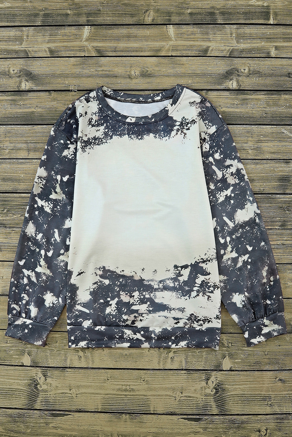 Women's Top with Dye Long-Sleeve Bleached Tie
