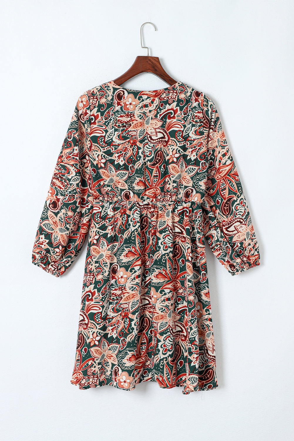 Women's Dress with Long-Sleeve Surplice Flowy