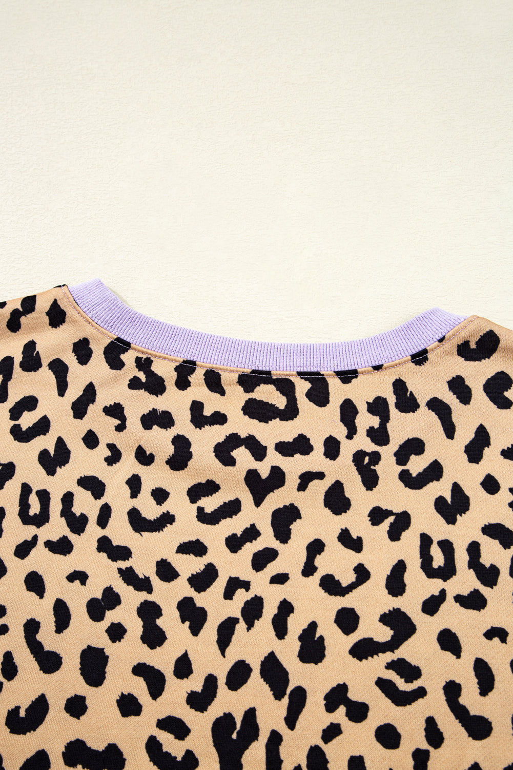 Leopard Colorblock Patchwork Everyday Sweatshirt with Slits