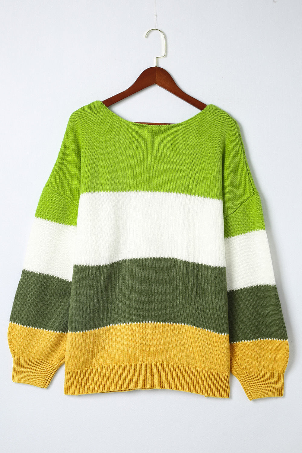 Women's Patchwork Plus Size Color-Block Sweater