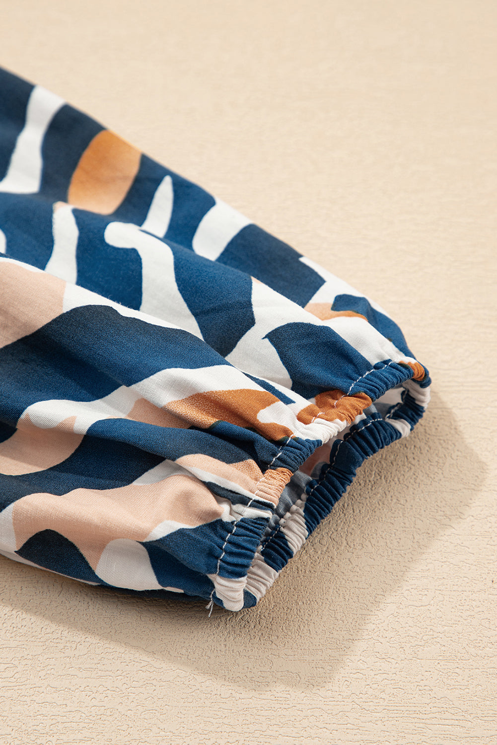 Zebra Print Tied Front Puff Sleeve Top
