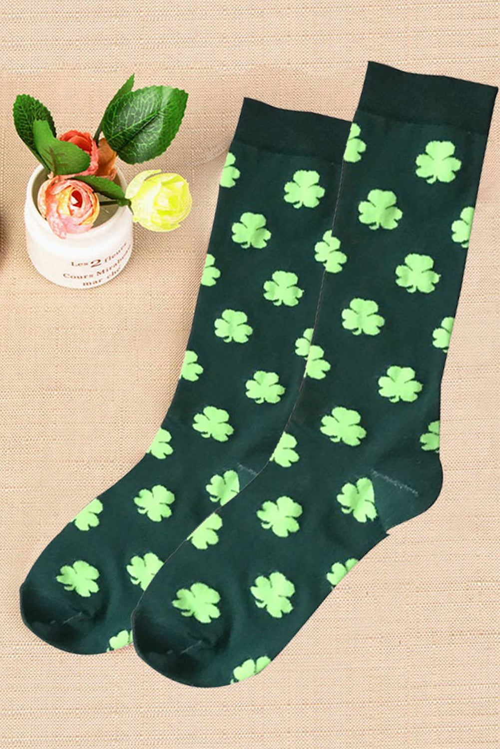 Clover St Patricks Print Tube Socks
