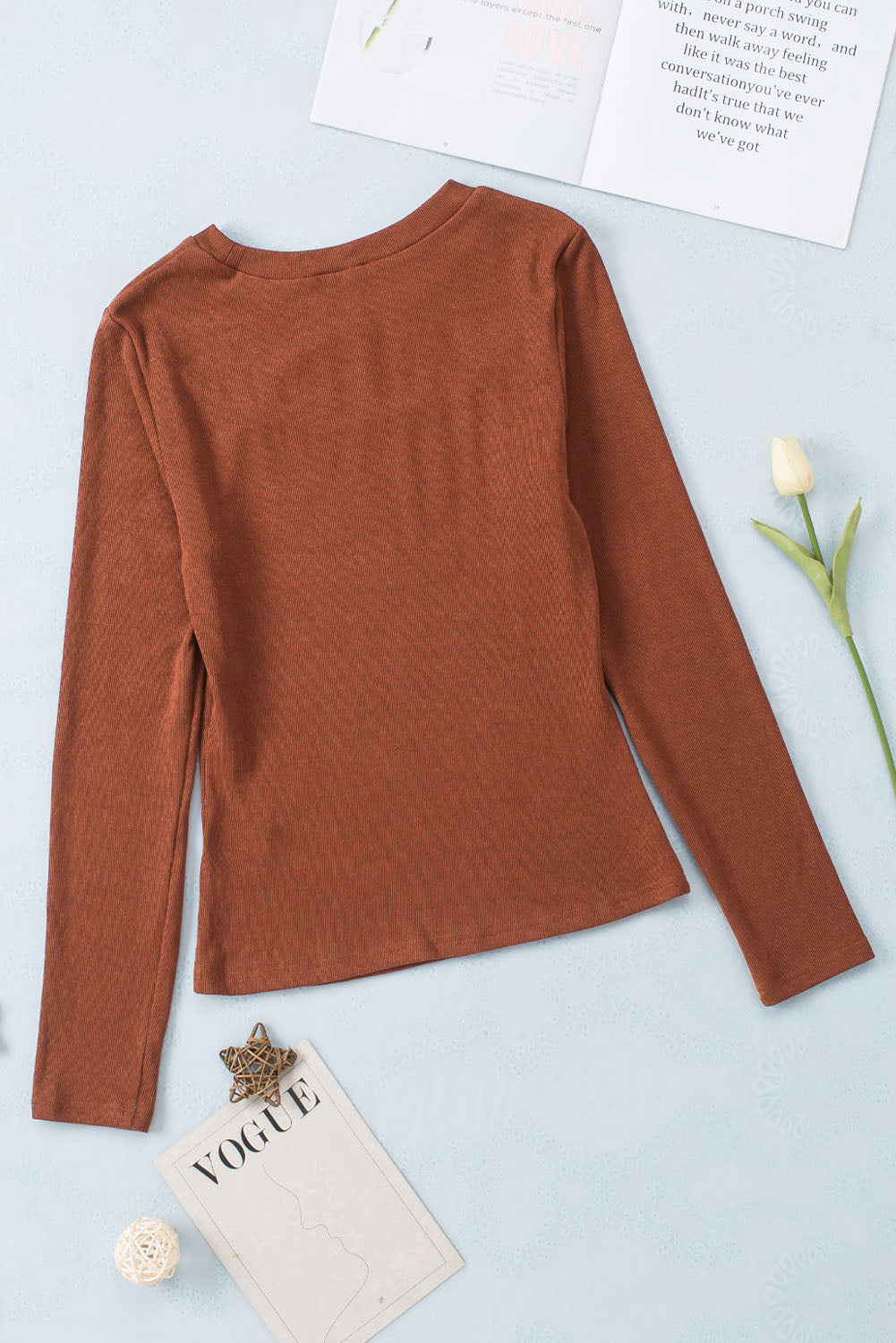 Women's Long-Sleeve Peekaboo Cutout Top