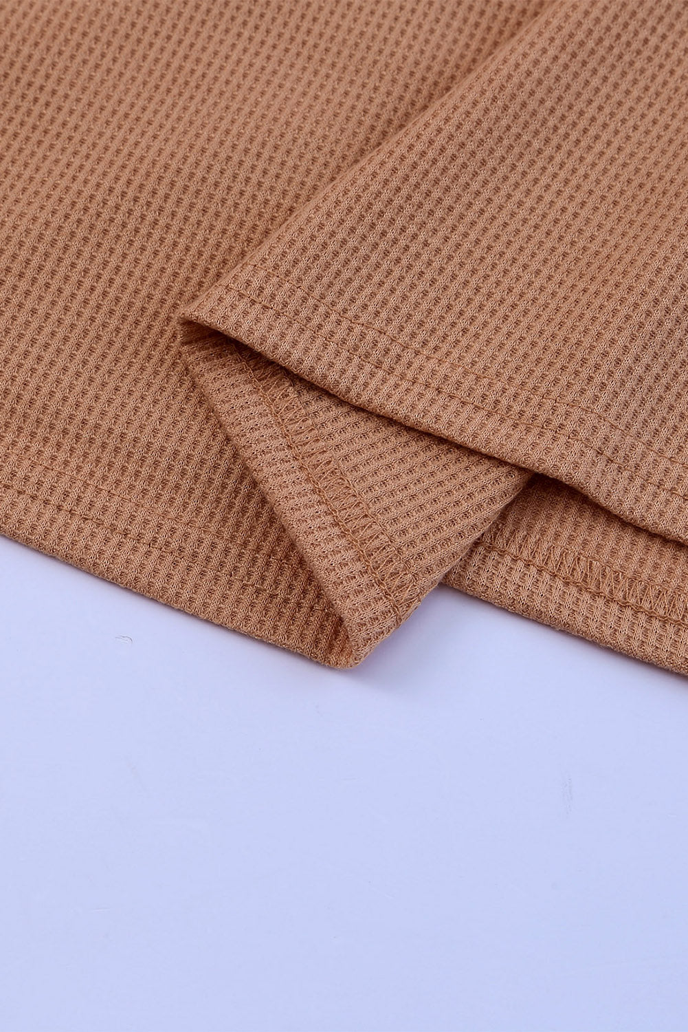 Top for Women Ruffle-Trimmed Plus Size Waffle Knitted