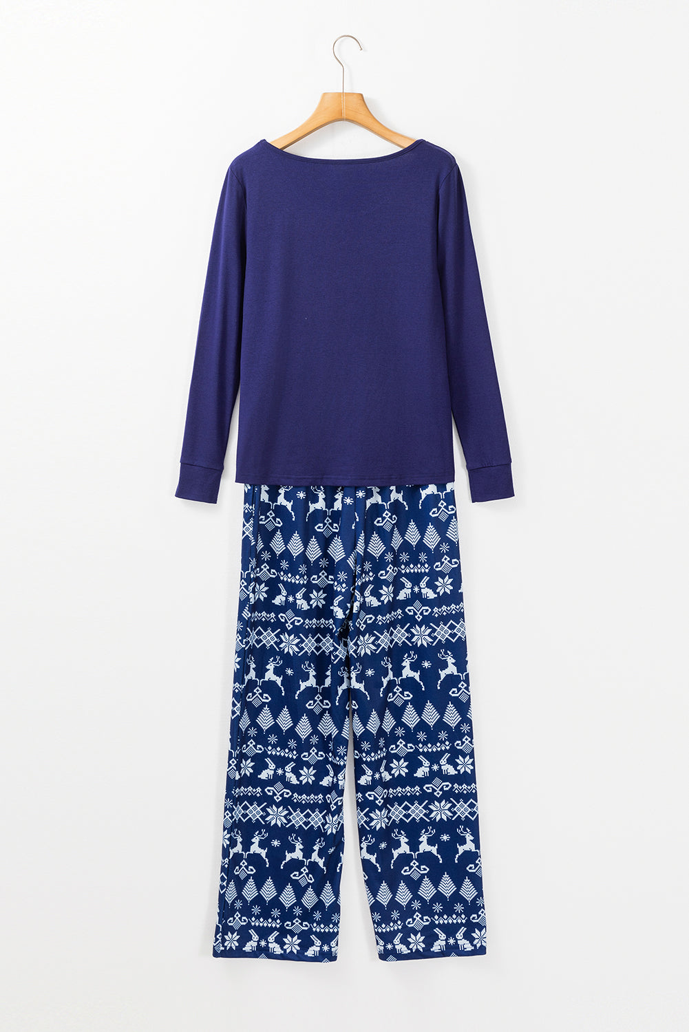 Solid Christmas Top and Pants 2-Piece Lounge Set