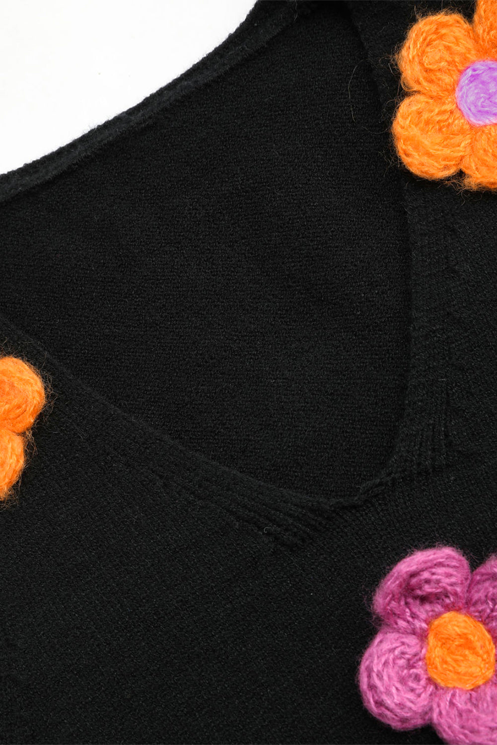 Women's Vest with Flower Decor Cropped Sweater