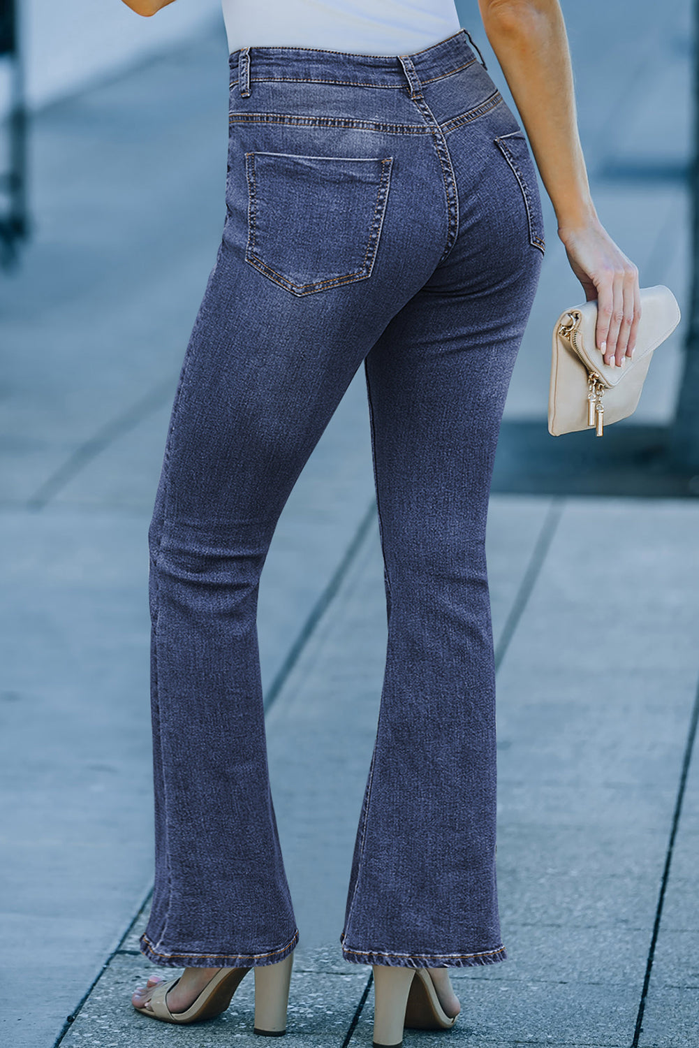 Women's Jeans Featuring Medium Wash Vintage Wide-Leg