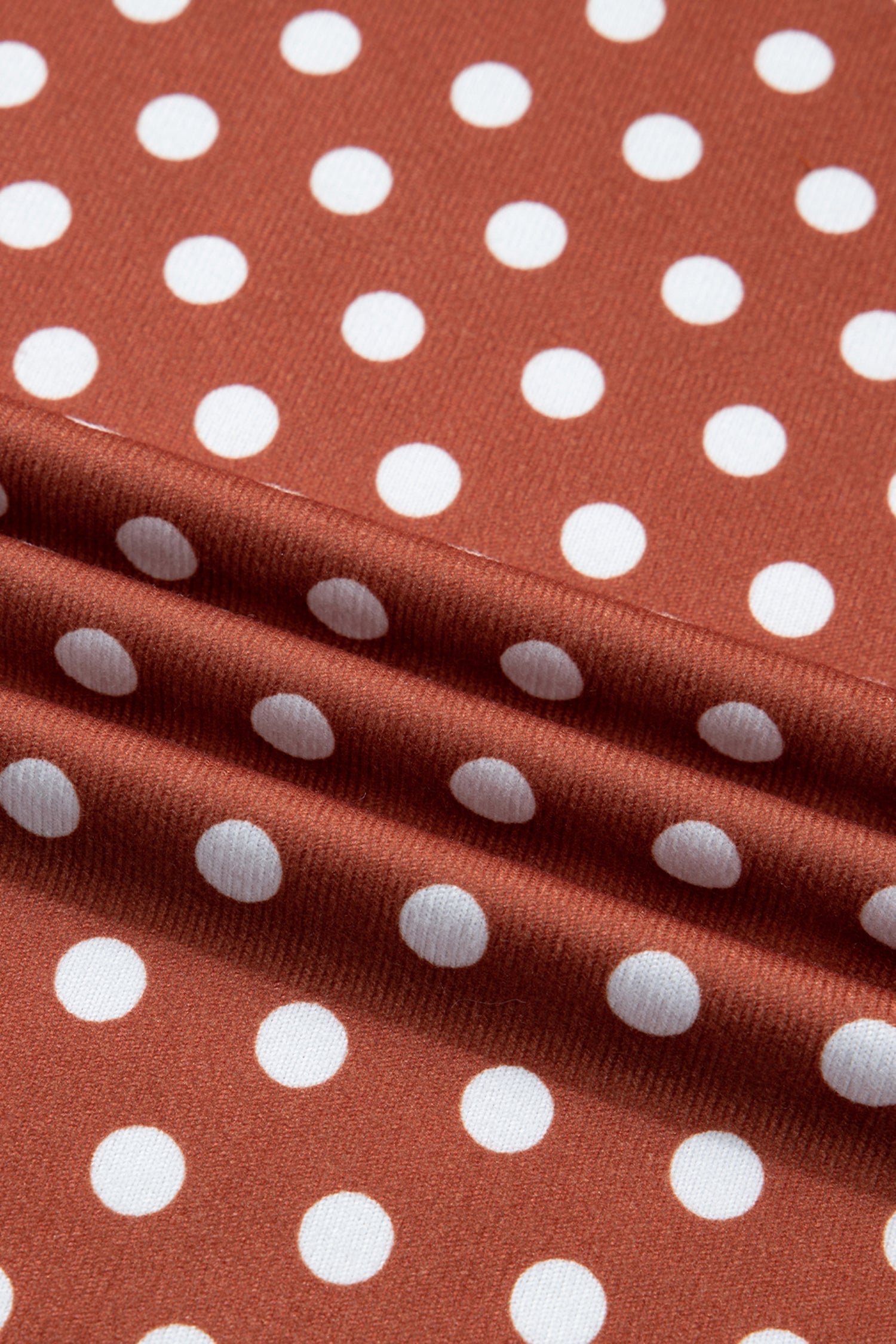 Polka-Dot Print Short Set in Brown