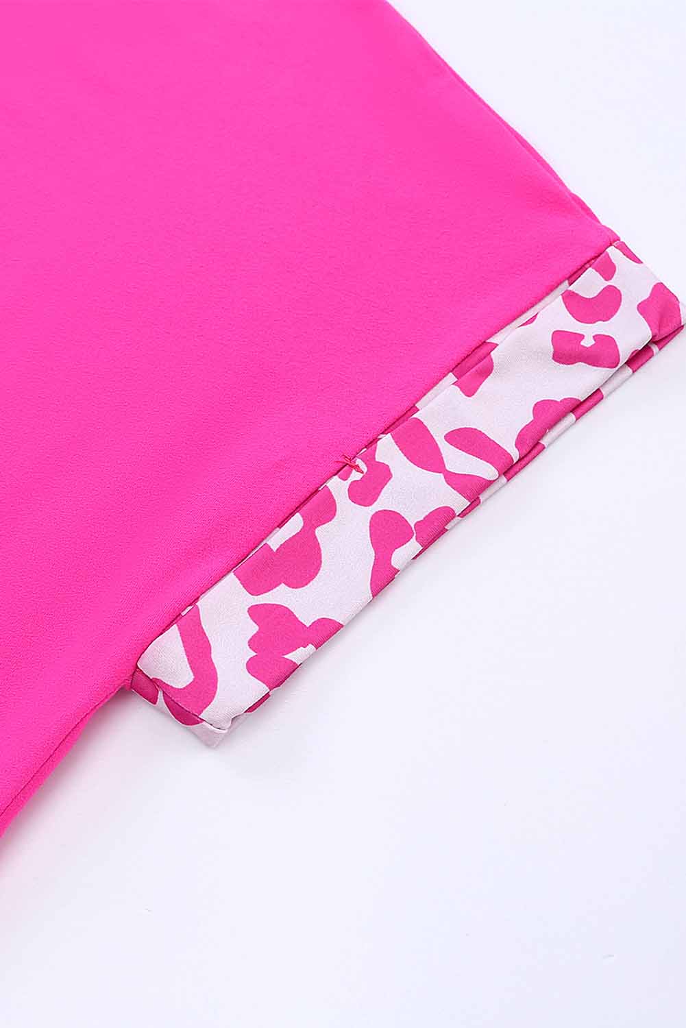 Women's Top with Patchwork Half Leopard-Print