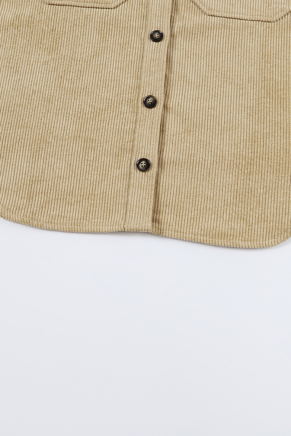 Women's Aztec-Pattern Patchwork Frayed Edge Khaki Cord Jacket