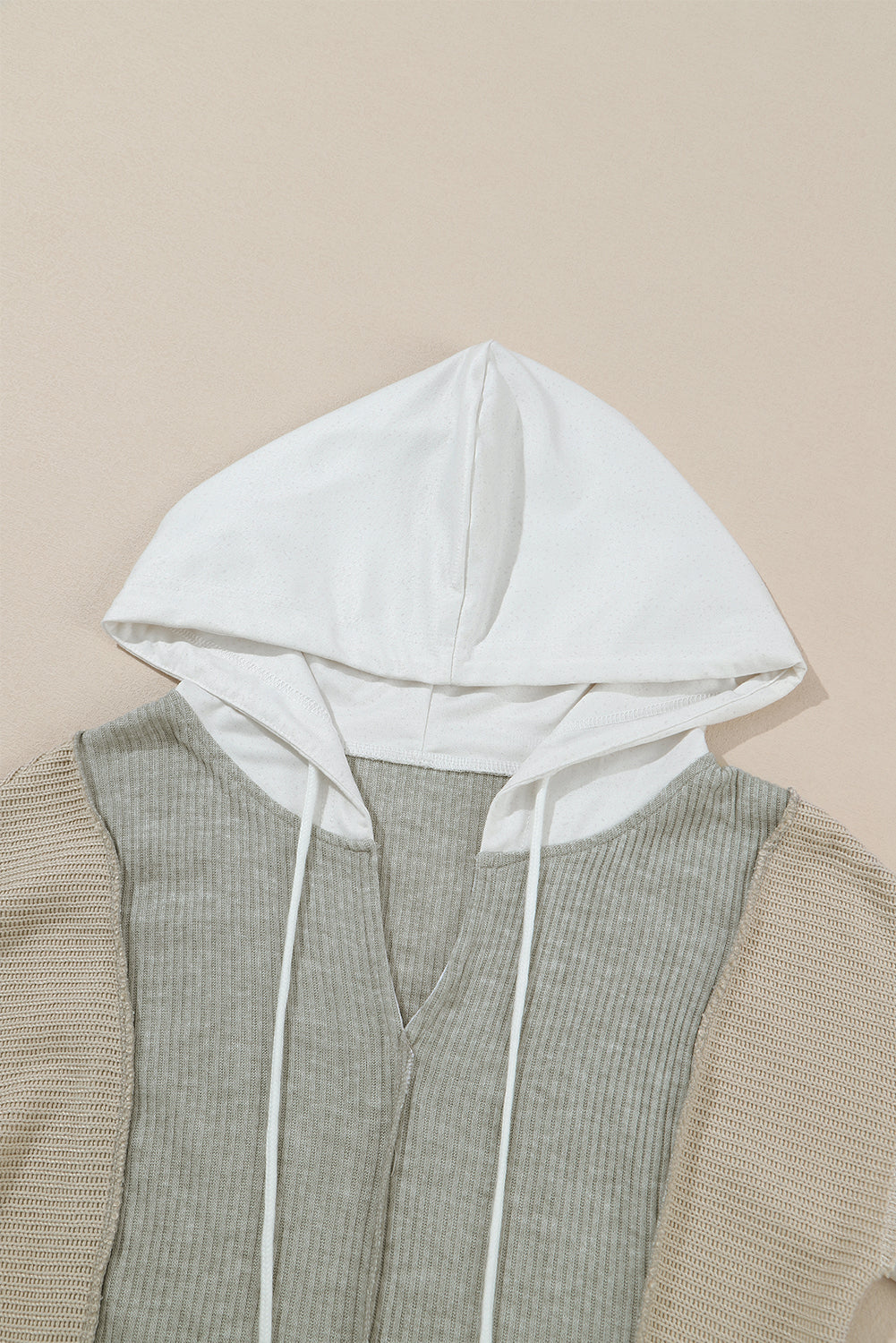 Women's Hoodie with Long-Sleeve Textured Knitted