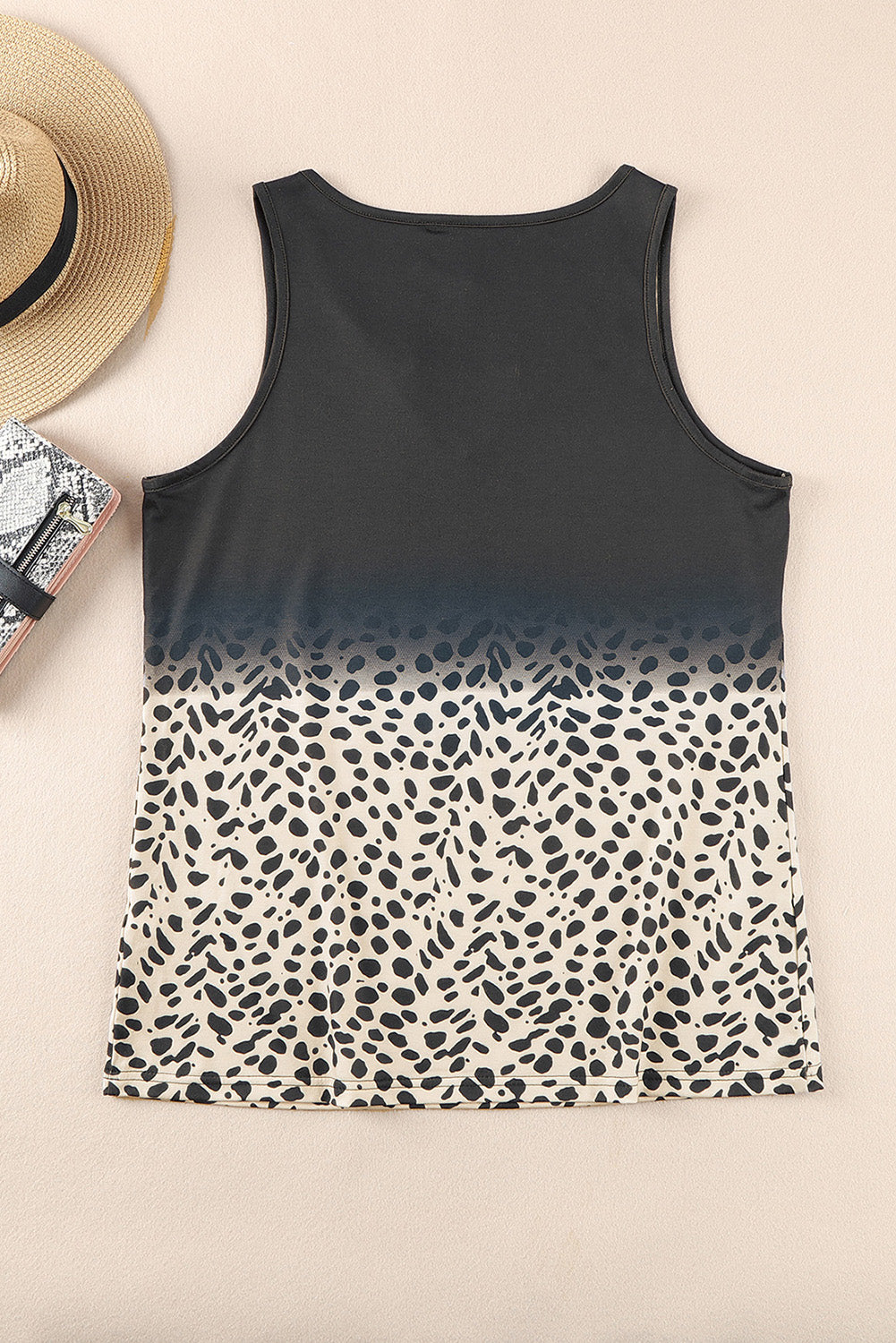 Women's Tank Top with Gradient Split Neck