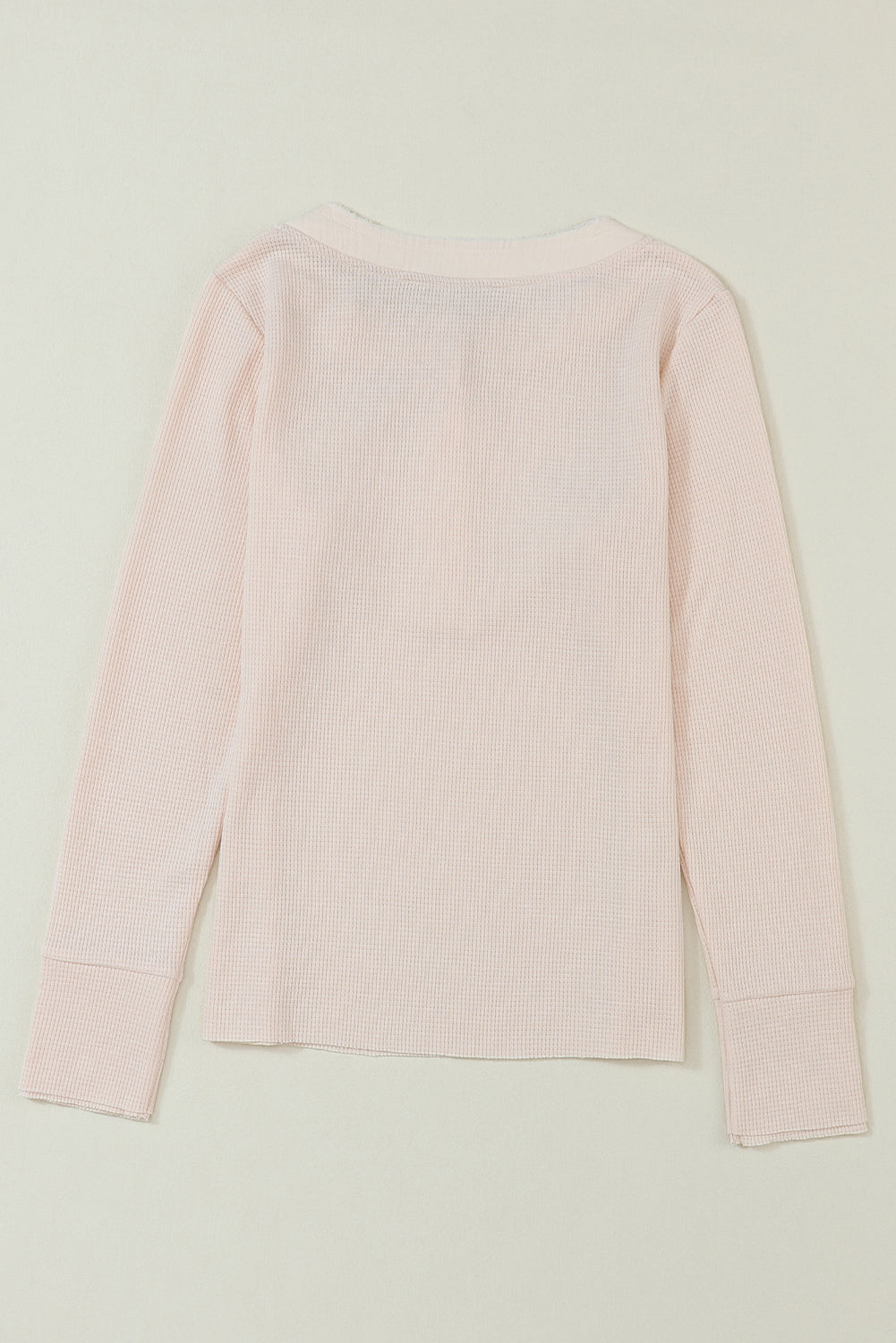 Women's Henley Top Featuring Textured Waffle Knitted