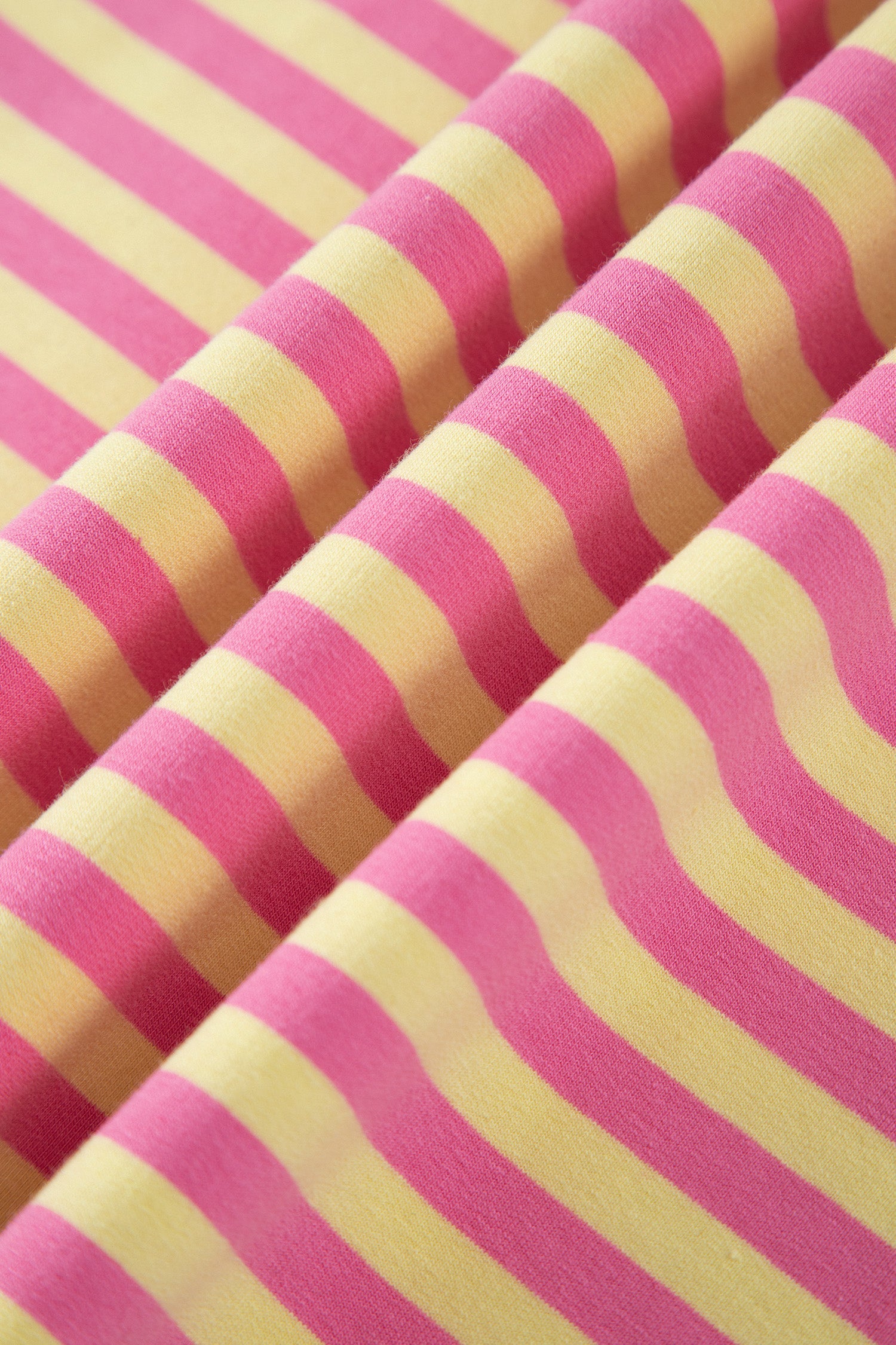 Stripe Colorblock Trim Crew-Neck Loose Tee Drawcord Elastic Waist 2pcs Pant Set in Pink