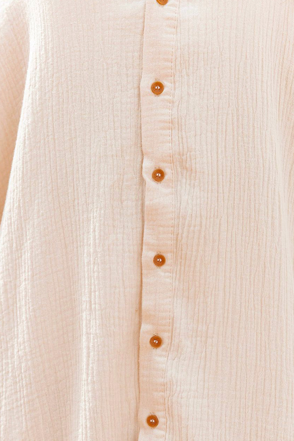 Crinkled Buttons Maxi Beach Dress with Slits