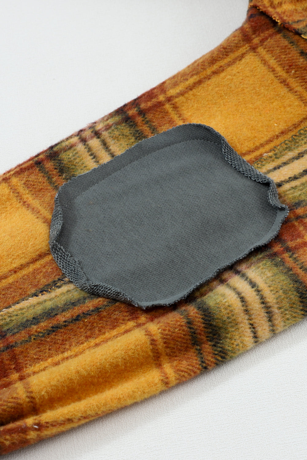 Women's Jacket with Plaid Hooded Frayed Snap