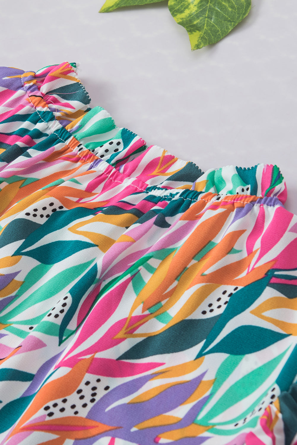 Women's Blouse with Print Ruffle-Trimmed Floral-Print