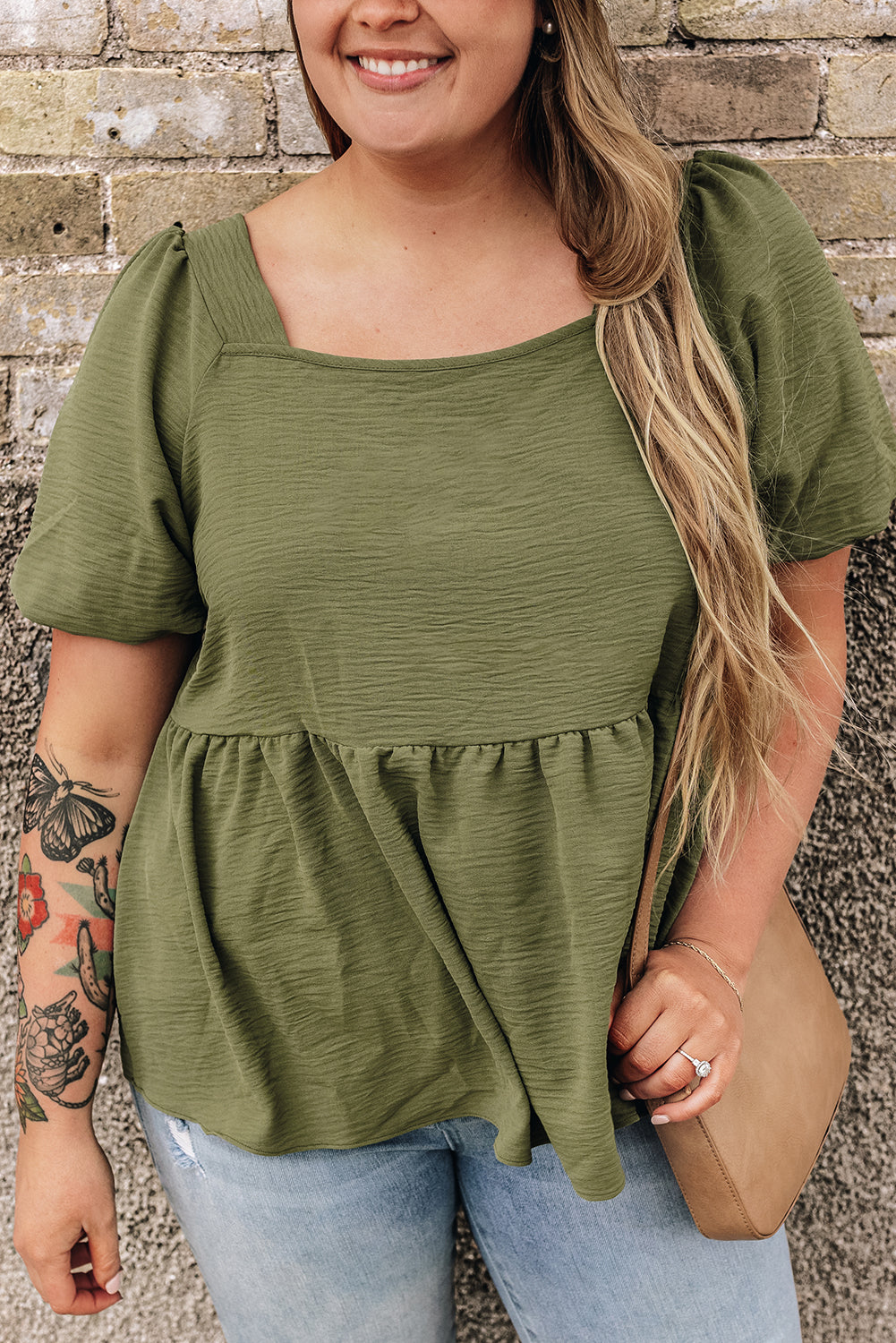 Women's Babydoll Top with Solid Plus