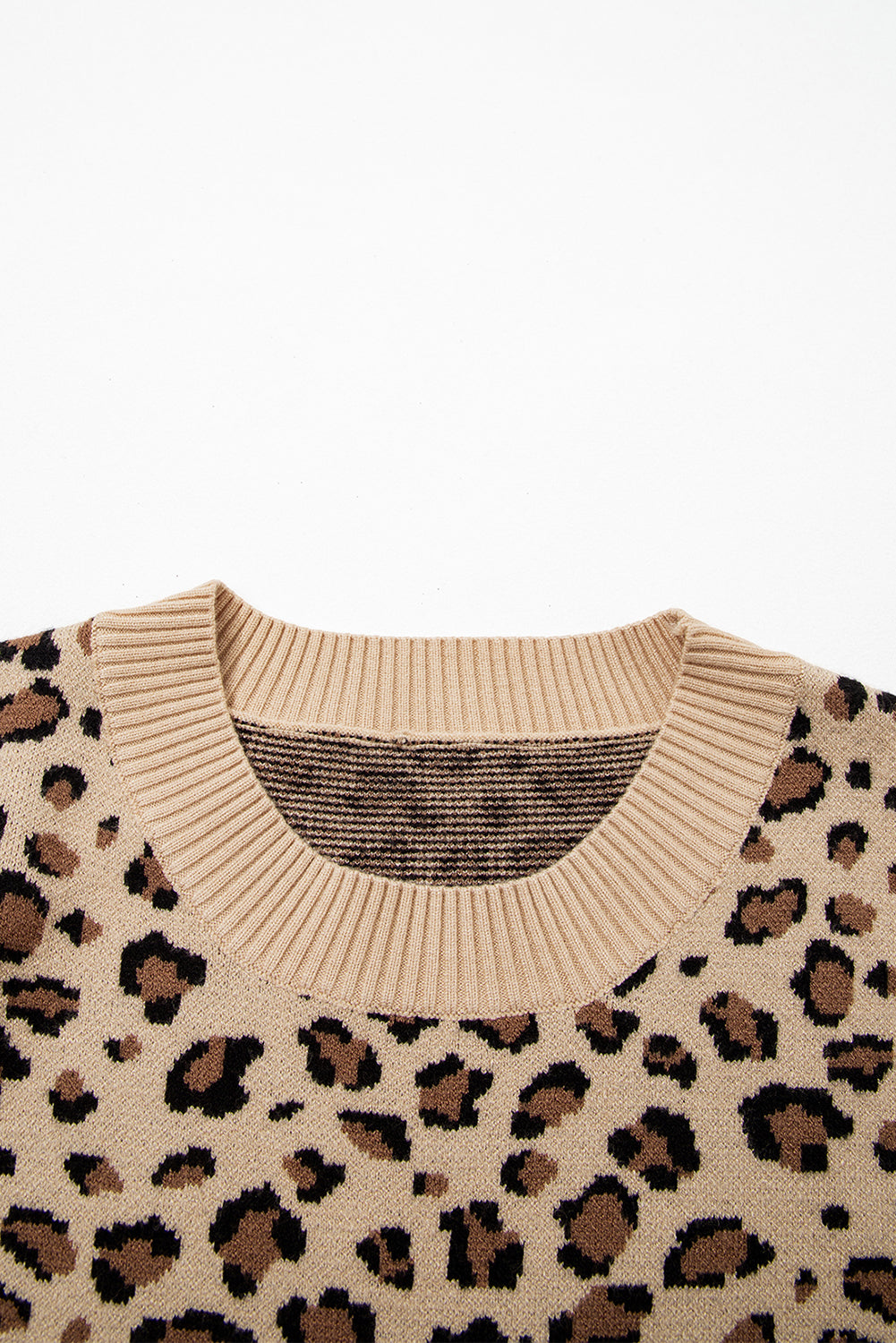 Leopard-Print Dolman Sleeve Knit Top