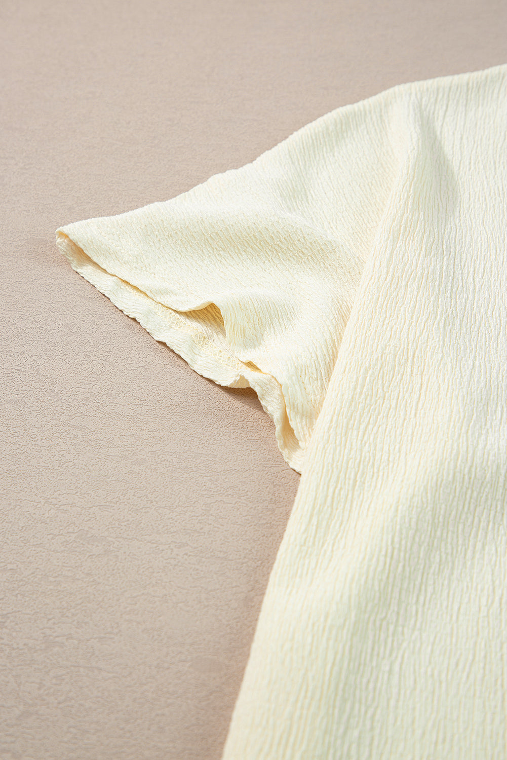 Women's T-shirt Featuring Crinkled Wide Sleeve