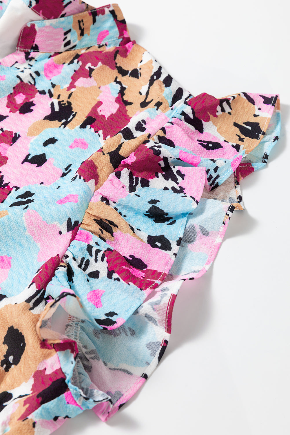 Women's Mini Dress with Floral-Print Ruffle-Trimmed Cap Sleeve Plus Size