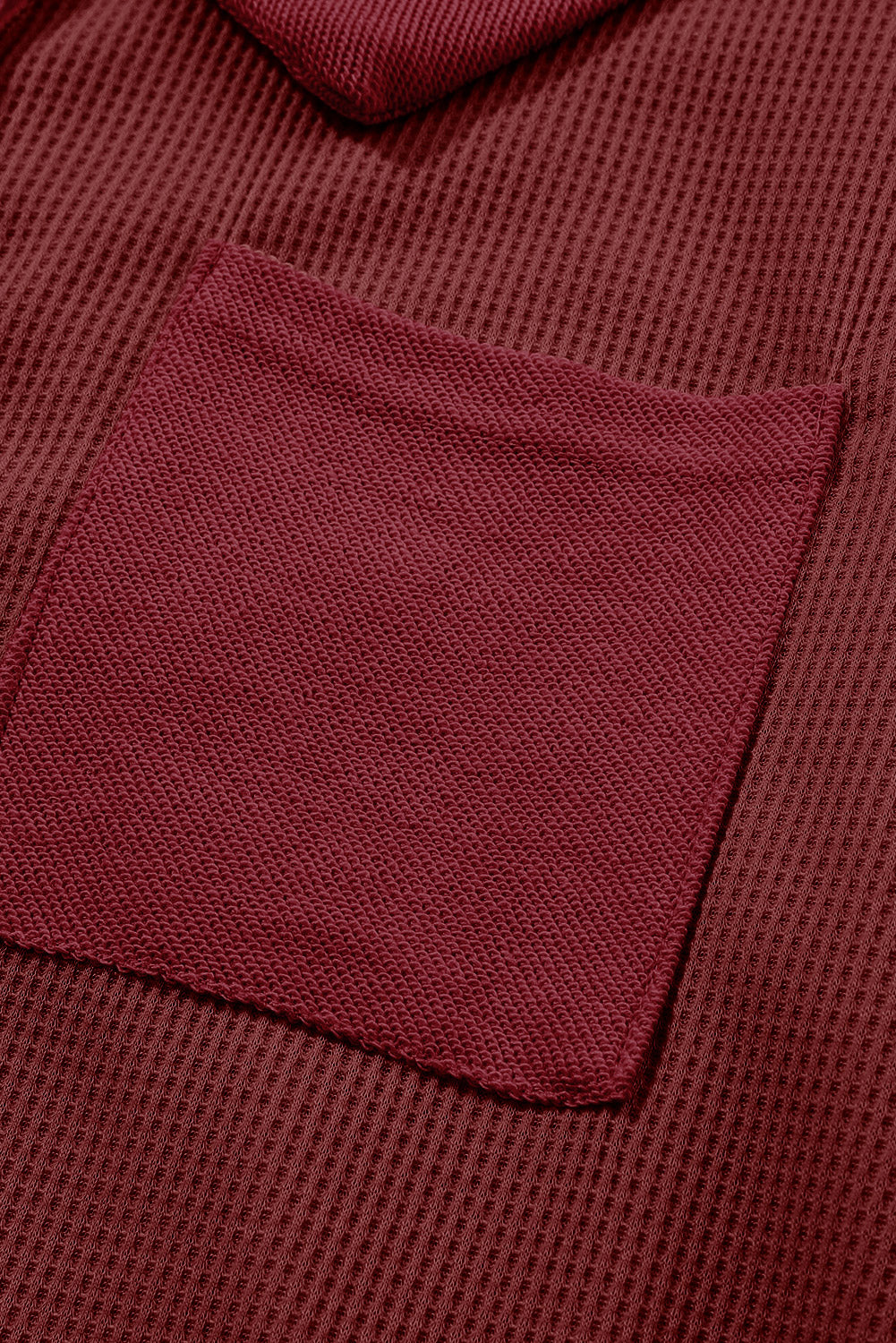 Top for Women Waffle Knitted Long-Sleeve