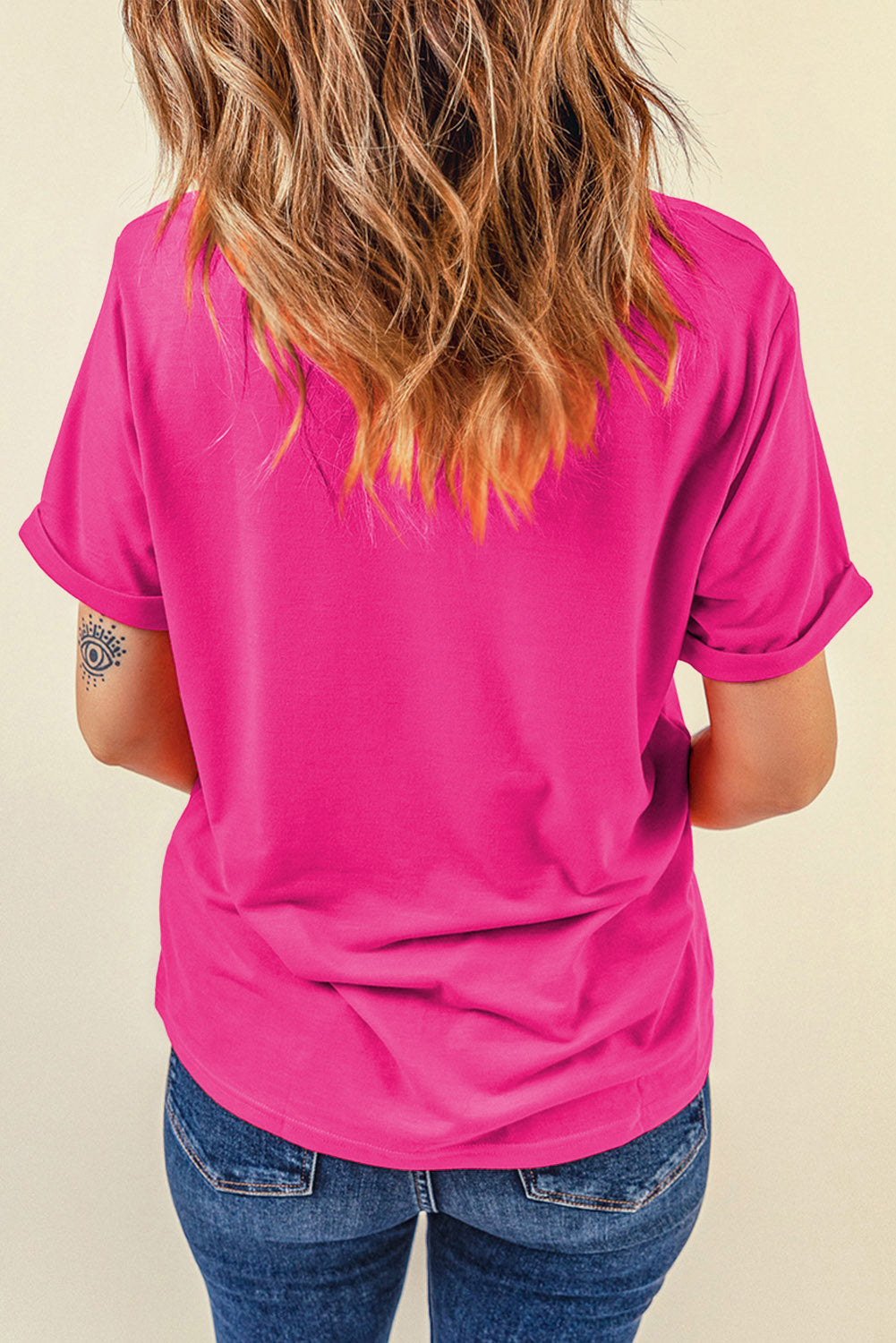 Tee for Women Everyday Plain Crew Neck Versatile Look