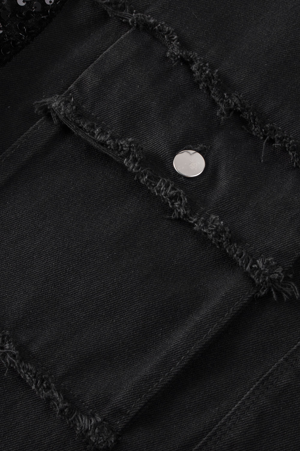 Women's Sequin Raw-Edge Denim Jacket