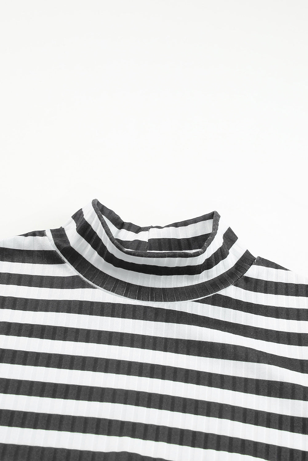Women's Tee with Long-Sleeve Striped Textured Knitted