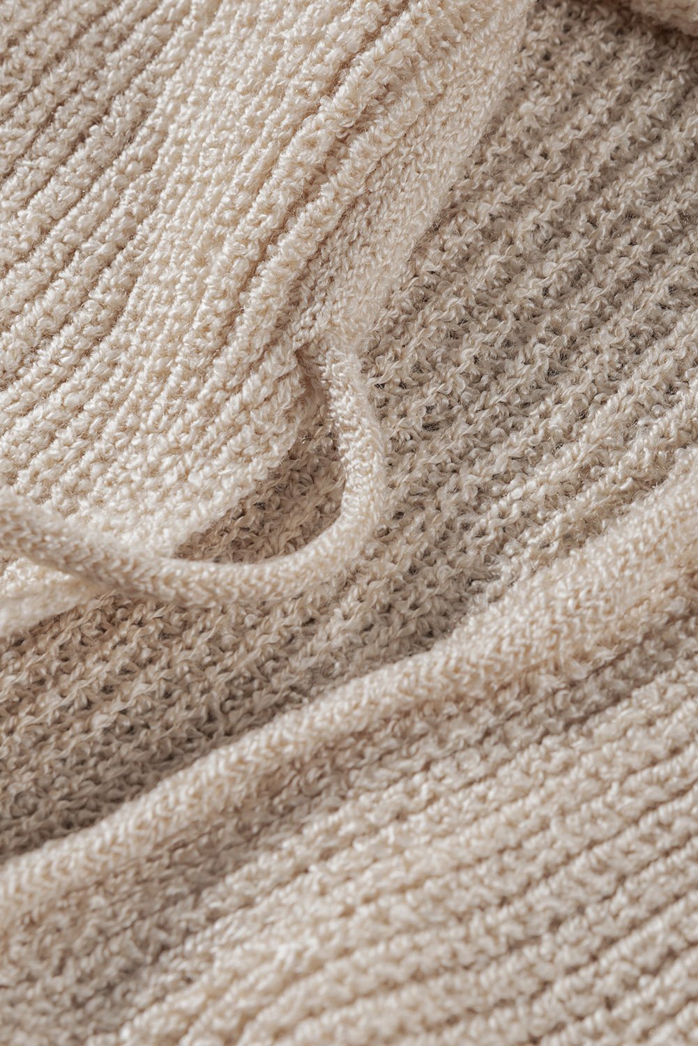 Women's Apricot Zipper Hooded Sweater