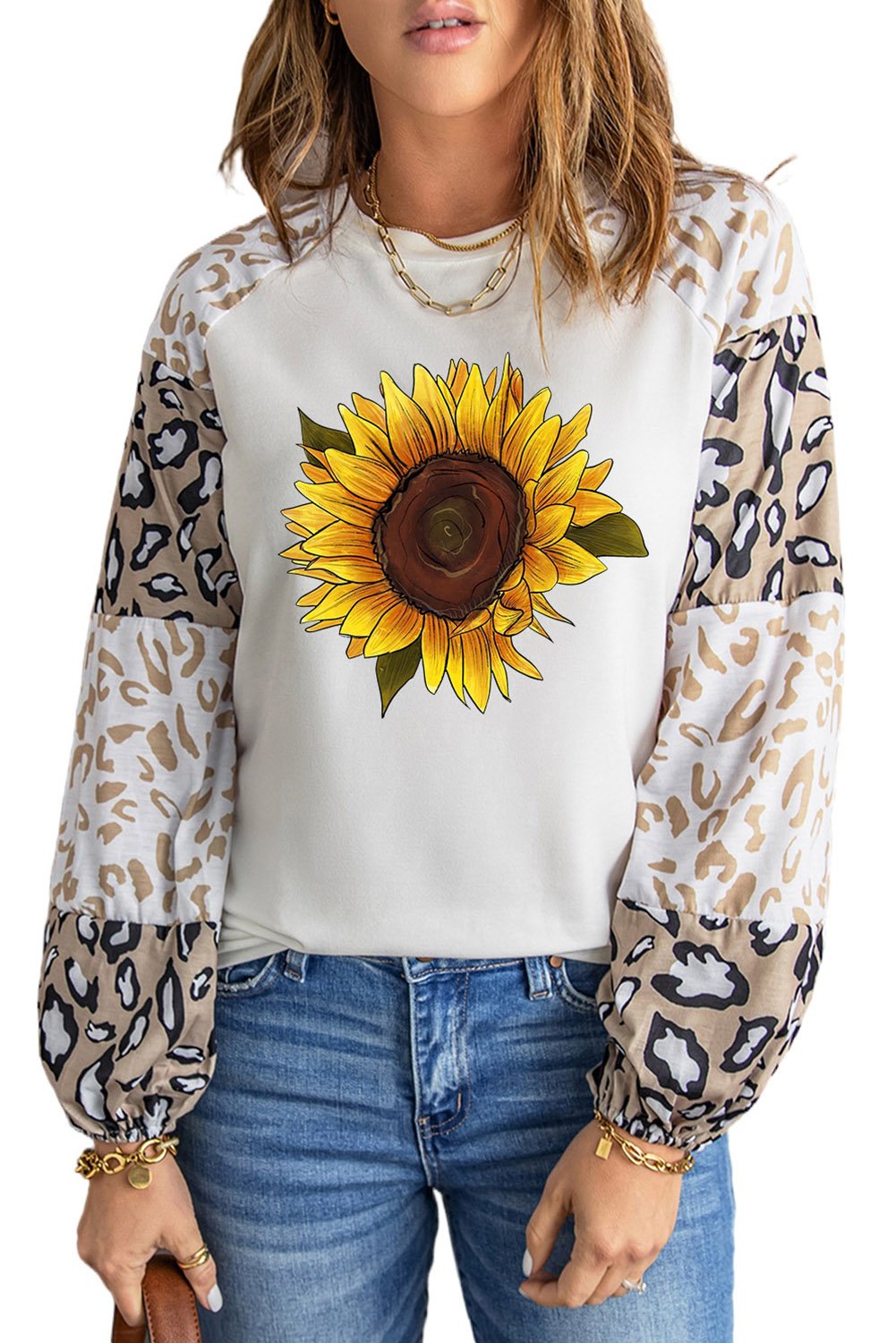Women's Top Featuring Sunflower Graphic-Print Animal
