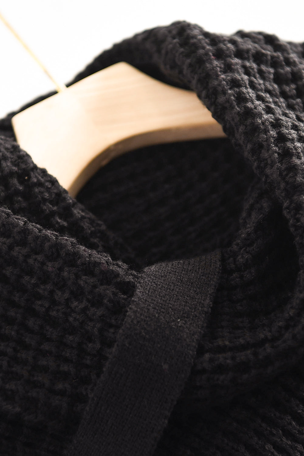 Women's Turtleneck Sweater with Black Button-Front Wrap