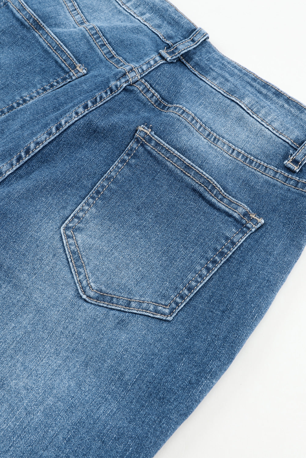 Women's Flare Jeans Featuring Seam Stitching Pocket Blue High-Rise