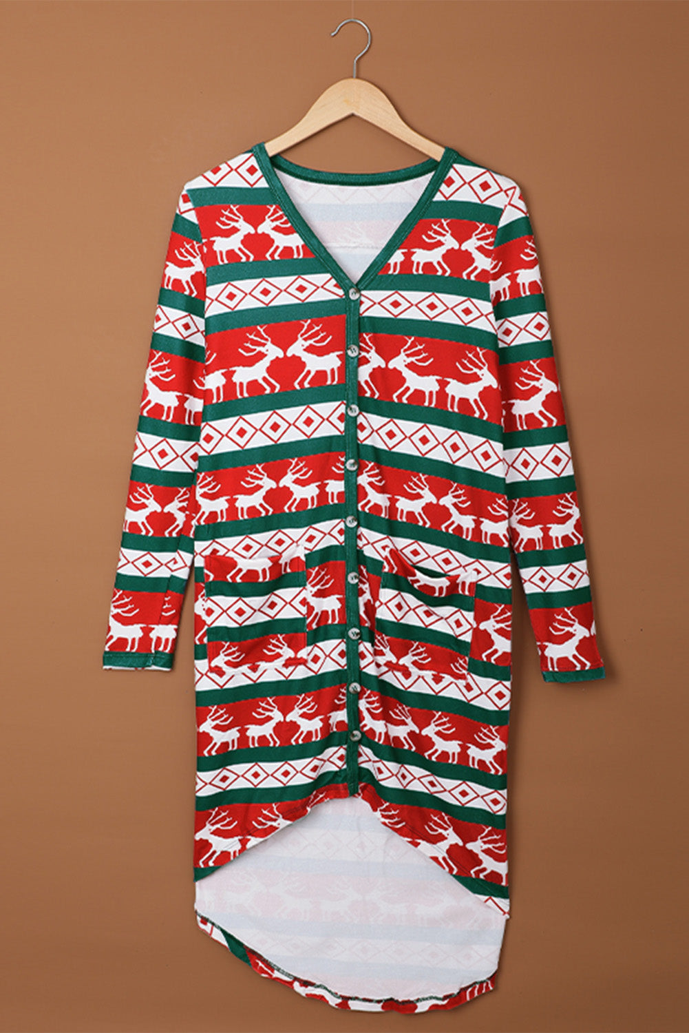 Women's Long Cardigan Featuring Christmas