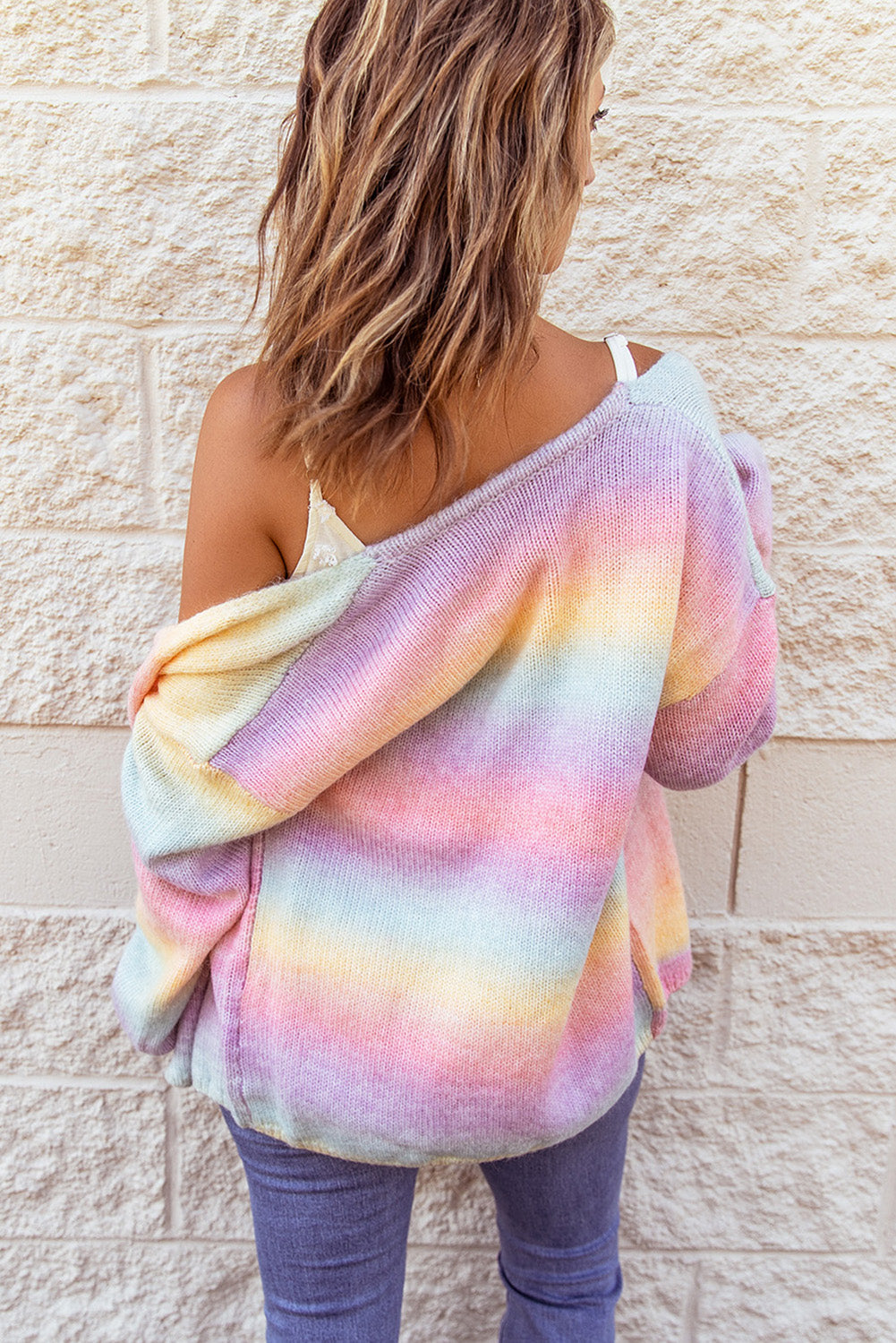 Cardigan for Women Ombre Tie-dye Wool