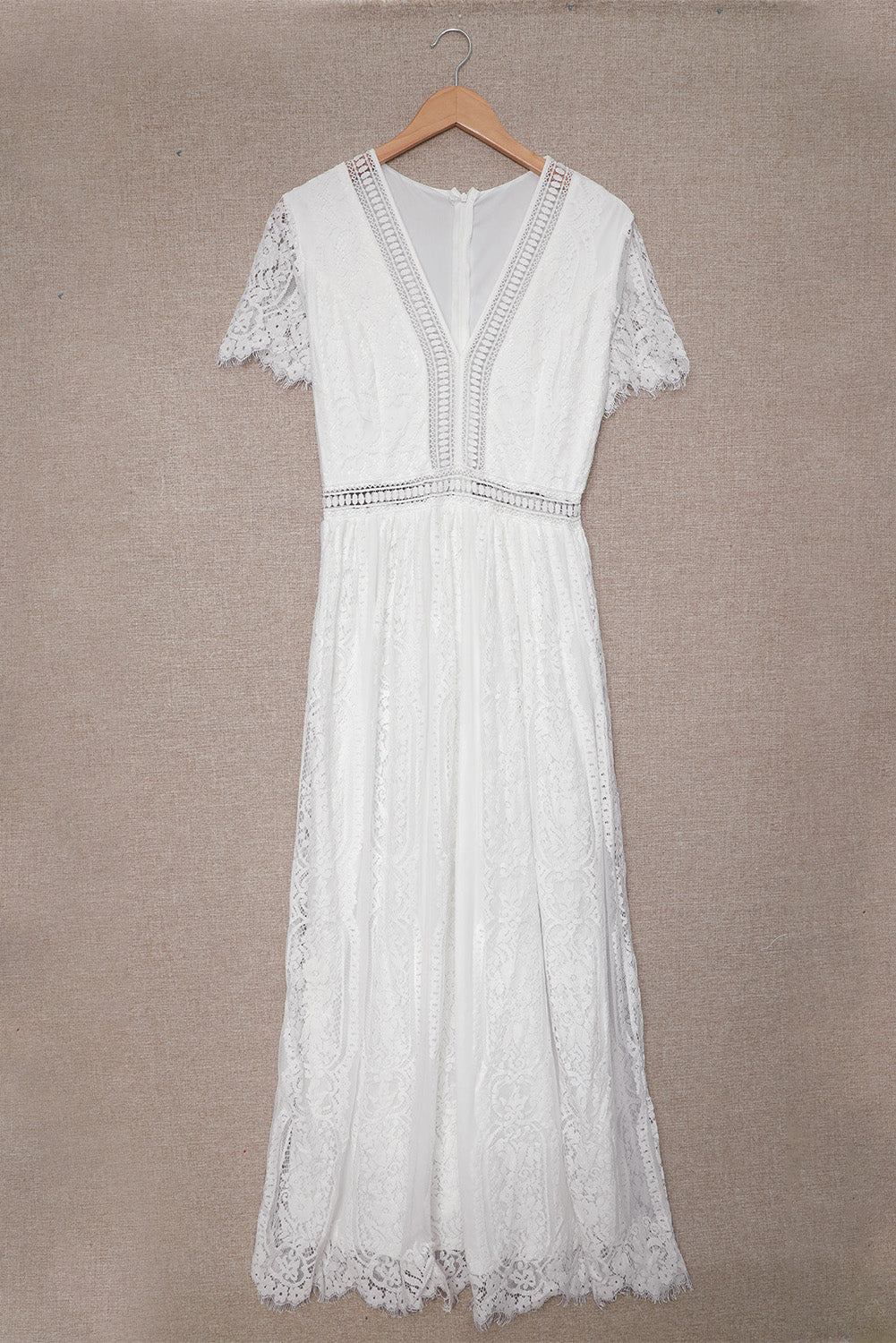 Women's Dresses with Lace-Trimmed Maxi Elegant White Bohemian