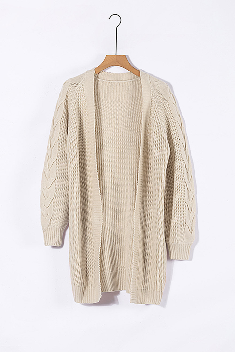 Long Cardigan for Women Cable Sleeve